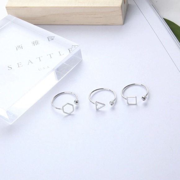 NEW!💙💎MODERN! TRIANGLE! GEOMETRIC RING!💎💙OPEN! - Picture 3 of 8